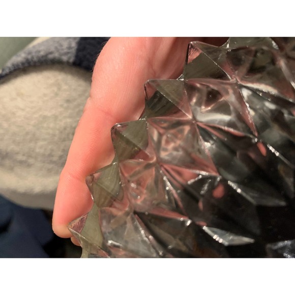 Vintage Diamond Point Crystal Bowl with Silver Plated Rim Celtic Made in England - Picture 12 of 13